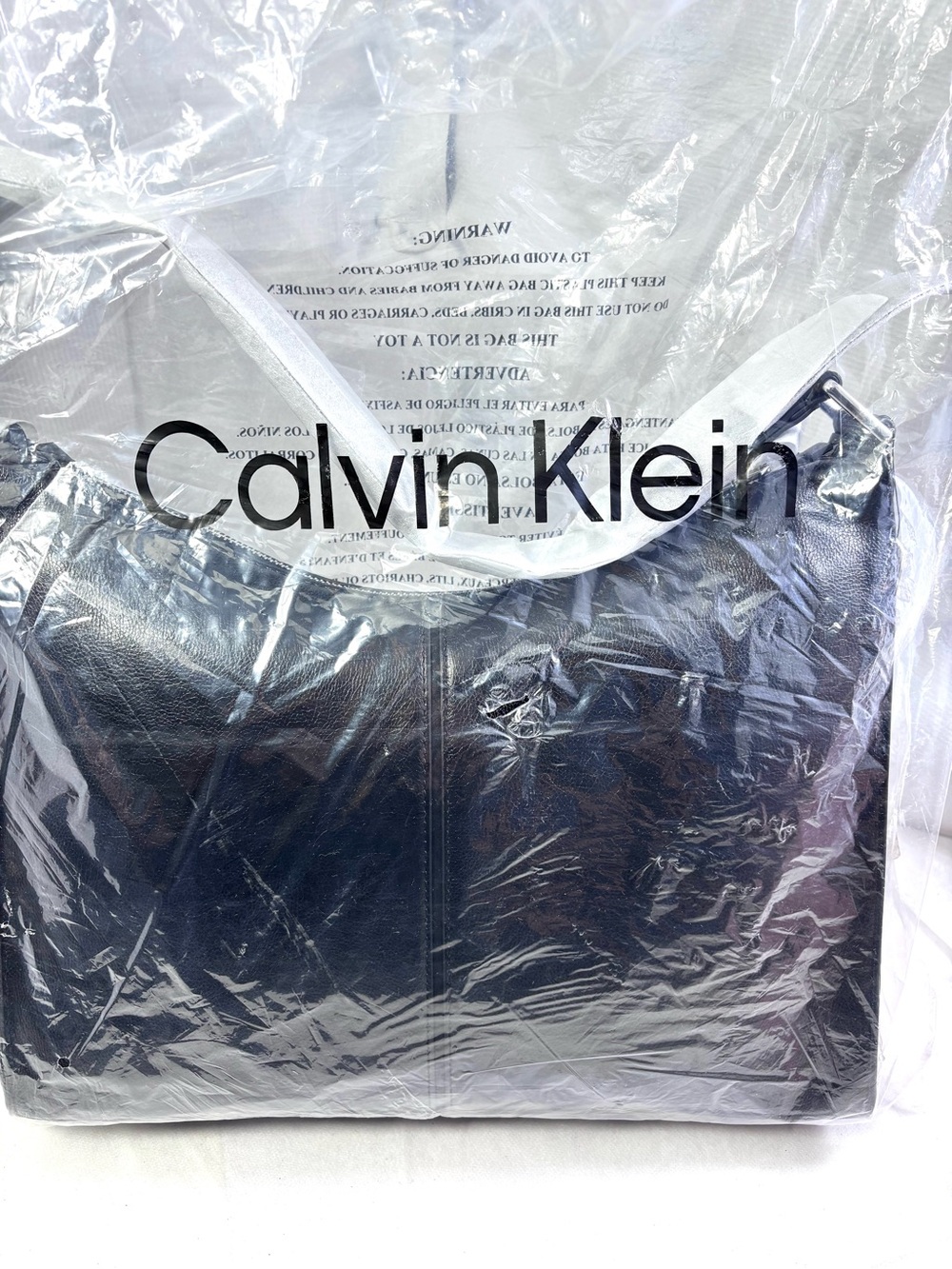 Calvin Klein Women’s Max Top Zip Hobo Sholder Bag. Black/Silver. - Picture 16 of 16